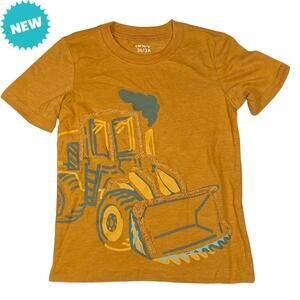 Carter's Shirt Toddler Boy's Size 3T Orange Graphic Print Tractor Trim NEW